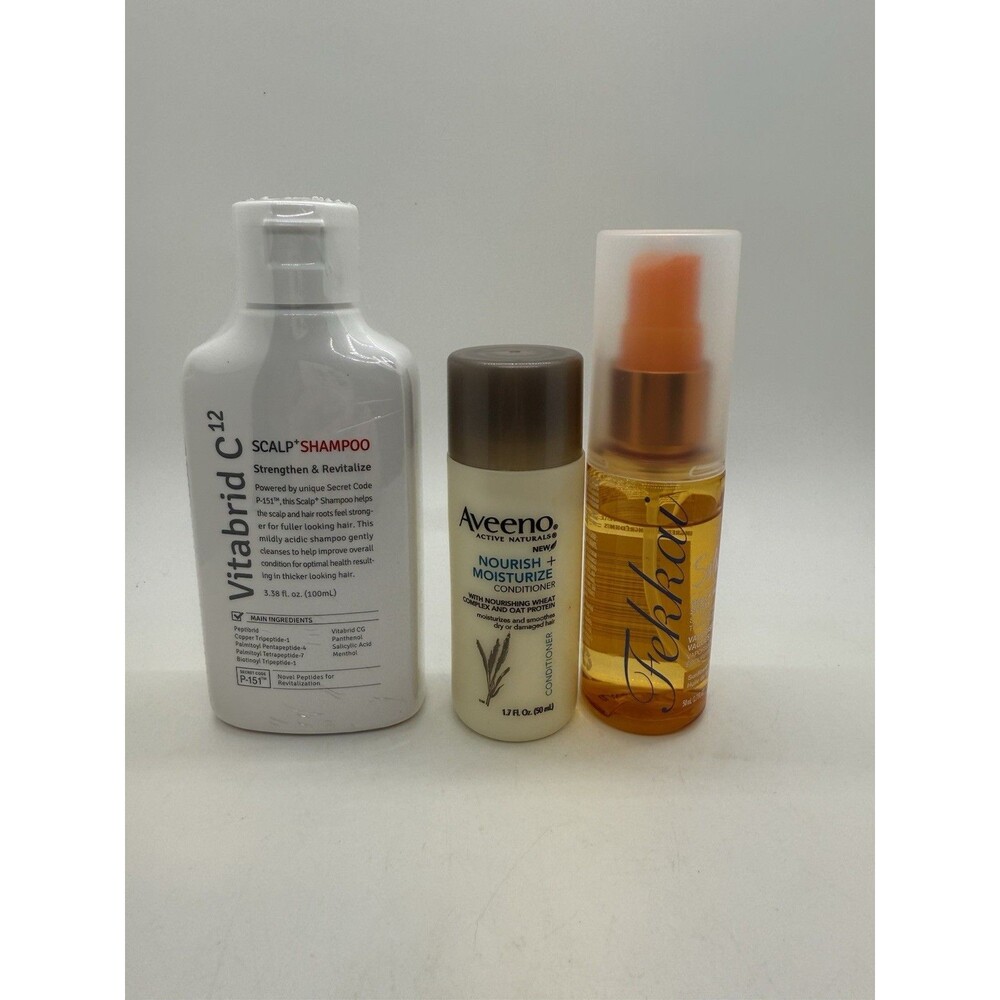 Vitabrid‎ C12 Scalp Shampoo, Aveeno Conditioner & Fekkai Soleil Beach Waves 3PCs